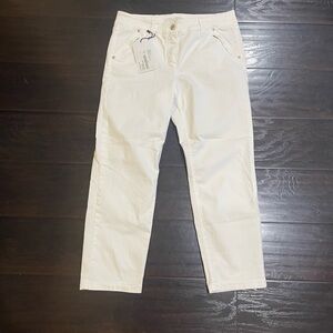 Gerry Weber Edition Cropped White Denim Pants Size 10 Denim Capri Summer Casual